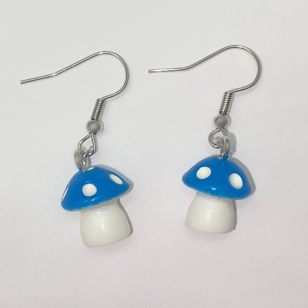 Blue Mushroom Earrings 🍄 Fairycore Cottagecore